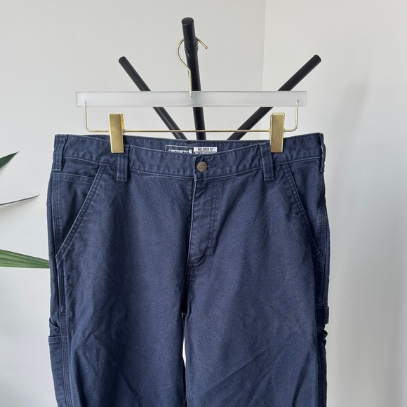 CARHARTT Navy Cargo Pants | Rugged Flex Duck Utility | 35/32 - Picture 3 of 11